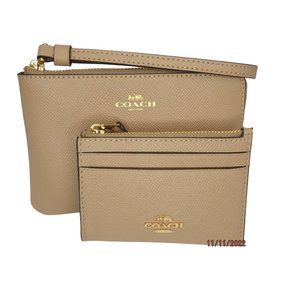 NWT COACH Corner Zip Wristlet & Mini Skinny ID Cas